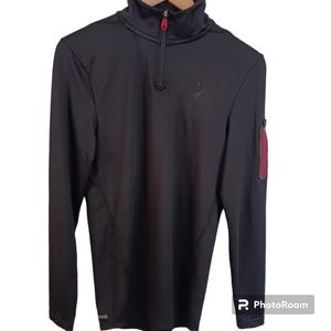 Spyder Active Quarter Zip Pullover Shirt Mens Size SMALL Black sport, actiwear
